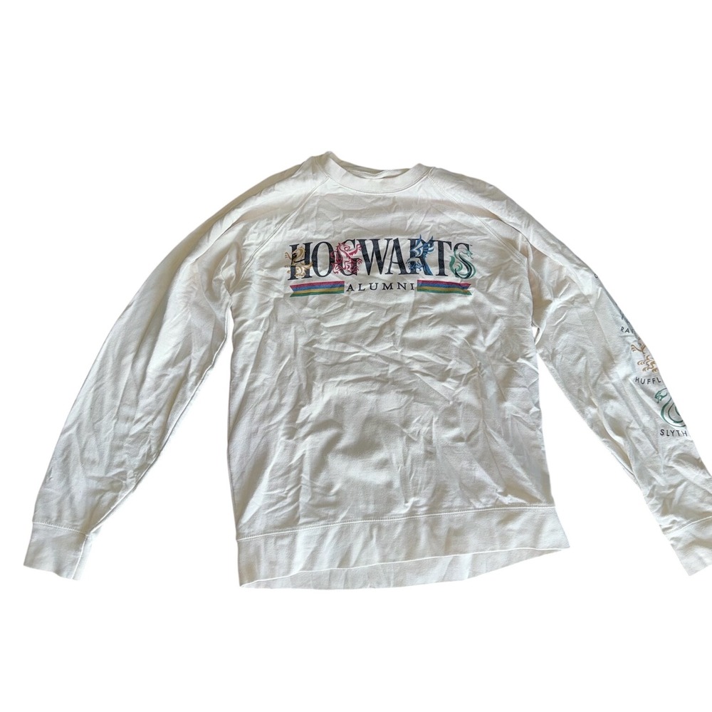 Universal Studios Harry Potter Hogwarts Alumni Sweatshirt Cream Graphic Large